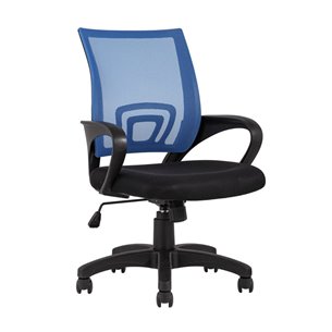 TopChairs Simple офисное синее в обивке из текстиля с сеткой, механизм качания Top Gun