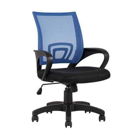 TopChairs Simple офисное синее в обивке из текстиля с сеткой, механизм качания Top Gun
