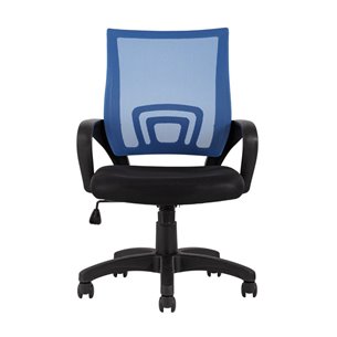 TopChairs Simple офисное синее в обивке из текстиля с сеткой, механизм качания Top Gun