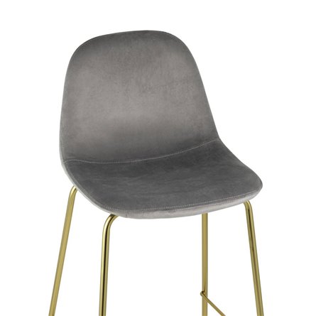 Валенсия мягкий серый, обивка велюр, ножки золотые