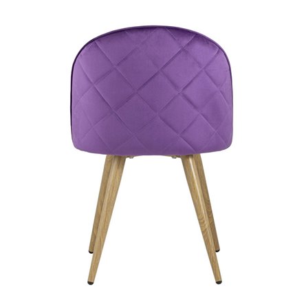 Лион с ромбами лиловый, металлические ножки под дерево, велюровая ткань, спинка с ромбовидной ст