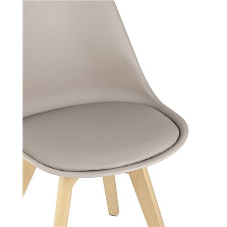 Frankfurt бежевый, сиденье из сочетания пластика и экокожи, ножки деревянные