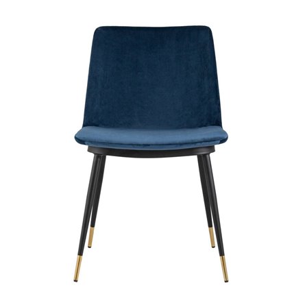 Мелисса велюр цвет синий ножки металл с золотым декором