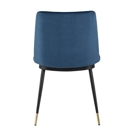 Мелисса велюр цвет синий ножки металл с золотым декором