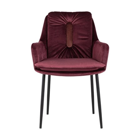 Саманта обивка велюр цвет бордовый ножки металл