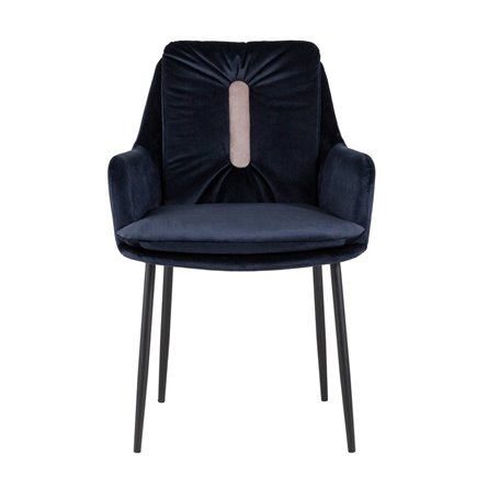 Саманта обивка велюр цвет синий ножки металл