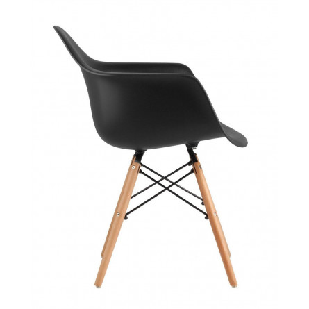 DAW черный, сиденье PP пластик, эргономичные подлокотники, основание массив бука