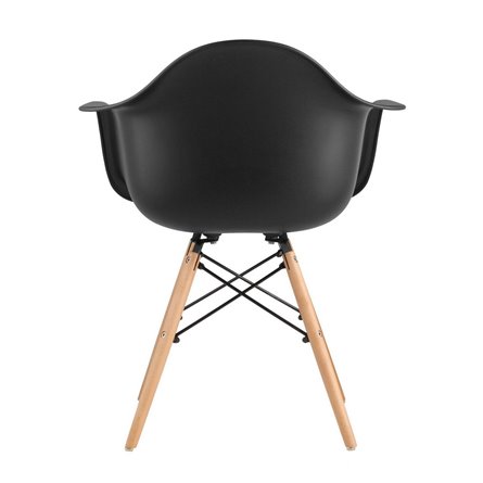 DAW черный, сиденье PP пластик, эргономичные подлокотники, основание массив бука