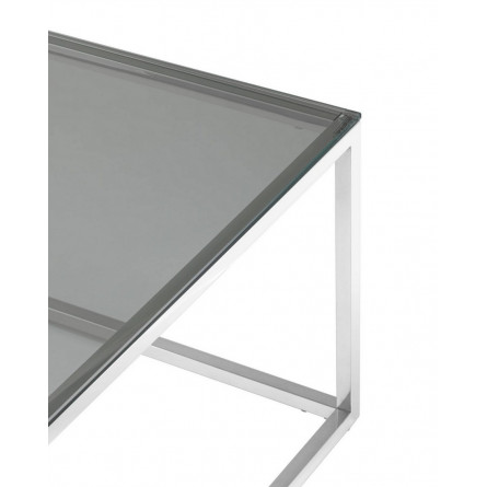 120*60 ТАУН серебро каркас нержавеющая сталь столешница закаленное стекло