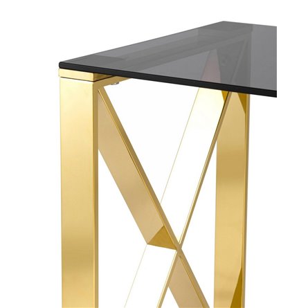 40*40 КРОСС золото стекло smoke закаленное каркас нержавеющая сталь