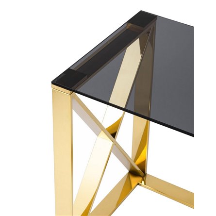 40*40 КРОСС золото стекло smoke закаленное каркас нержавеющая сталь