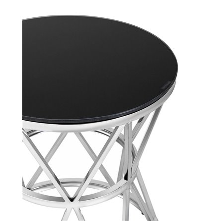 50*50 ВИВА серебро стекло черное закаленное каркас нержавеющая сталь