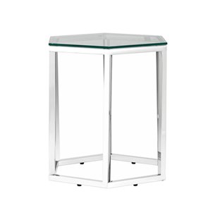 ГЕКС серебро каркас нержавеющая сталь столешница закаленное стекло