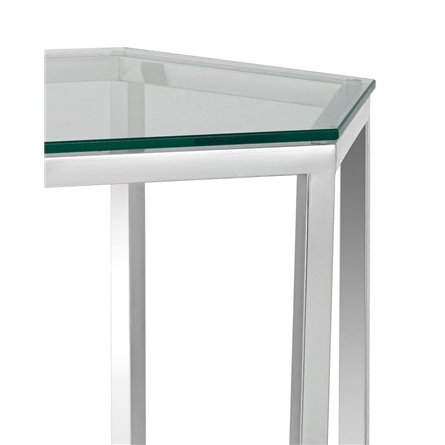 ГЕКС серебро каркас нержавеющая сталь столешница закаленное стекло