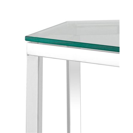 ГЕКС серебро каркас нержавеющая сталь столешница закаленное стекло