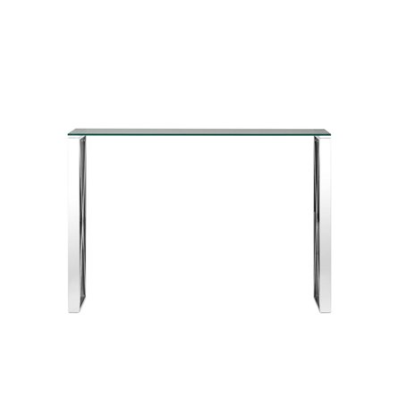 КРОСС 115*30 серебро каркас нержавеющая сталь столешница закаленное стекло