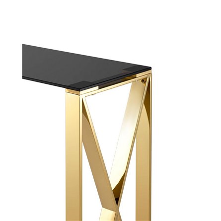 КРОСС 115*30 золото стекло smoke закаленное каркас нержавеющая сталь