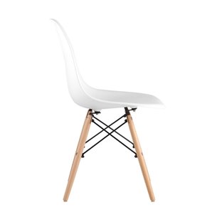 Eames DSW белый пластиковый, сталь, натуральный массив бука, 4 шт.