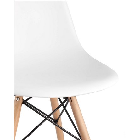 Eames DSW белый пластиковый, сталь, натуральный массив бука, 4 шт.