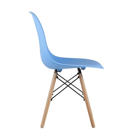Eames DSW голубой, литой полипропилен, стальной каркас, массив бука, 4 шт.