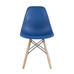 Eames DSW синий пластиковый, сталь, натуральный массив бука, 4 шт.