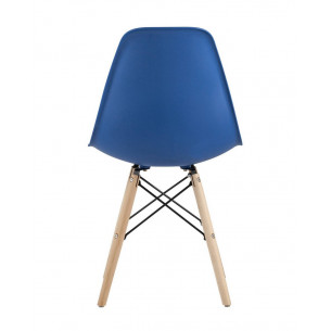 Eames DSW синий пластиковый, сталь, натуральный массив бука, 4 шт.