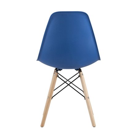 Eames DSW синий пластиковый, сталь, натуральный массив бука, 4 шт.