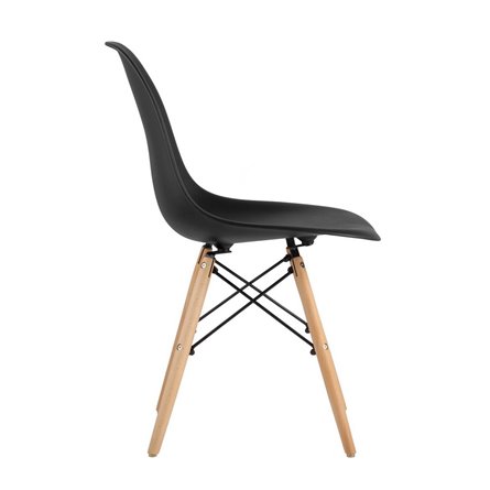 Eames DSW черный пластиковый, сталь, натуральный массив бука, 4 шт.