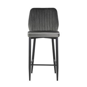 Лоренс антрацитовый обивка велюр ножки металл черный с подножкой