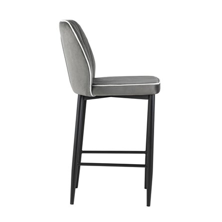 Лоренс антрацитовый обивка велюр ножки металл черный с подножкой