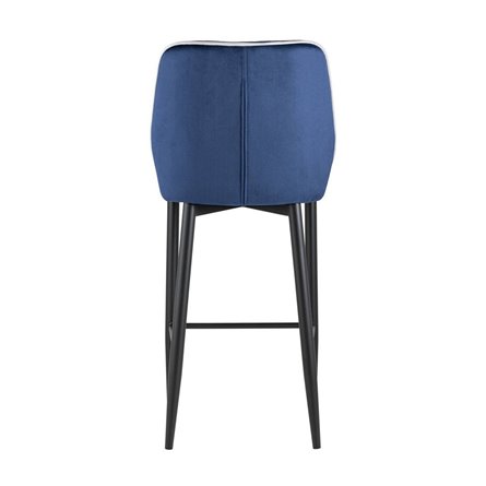 Лоренс синий обивка велюр ножки металл черный с подножкой