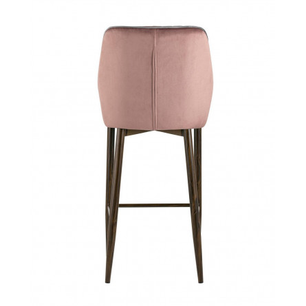 Лоренс пыльно-розовый обивка велюр ножки металл под дерево с подножкой