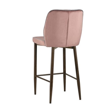 Лоренс пыльно-розовый обивка велюр ножки металл под дерево с подножкой