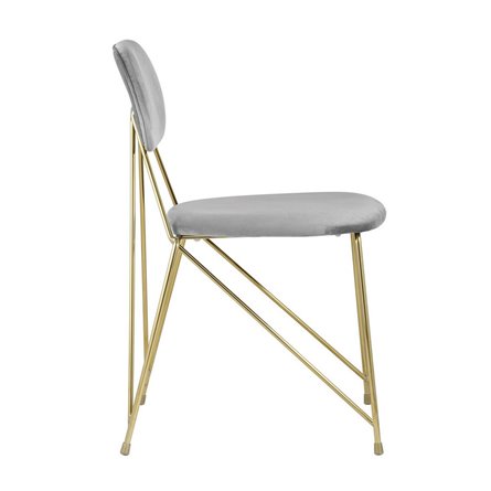 Элис мягкий светло-серый обивка велюр ножки металлические цвет золото