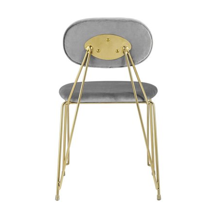 Элис мягкий светло-серый обивка велюр ножки металлические цвет золото