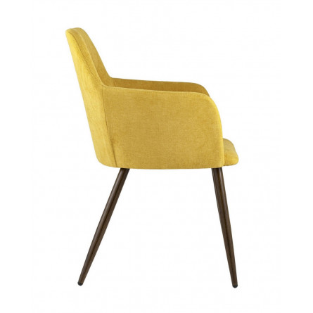 Кинг желтый с подлокотниками и широкой спинкой обивка плотная ткань ножки металл