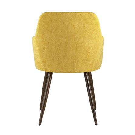 Кинг желтый с подлокотниками и широкой спинкой обивка плотная ткань ножки металл