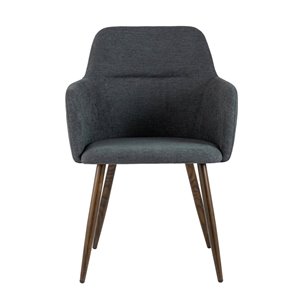 Кинг серый с подлокотниками и широкой спинкой обивка плотная ткань ножки металл