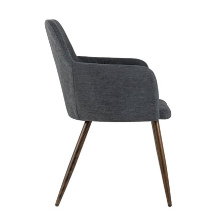 Кинг серый с подлокотниками и широкой спинкой обивка плотная ткань ножки металл