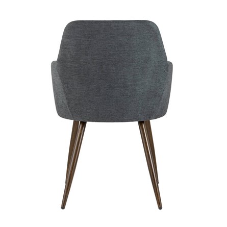 Кинг серый с подлокотниками и широкой спинкой обивка плотная ткань ножки металл