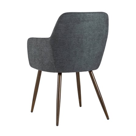 Кинг серый с подлокотниками и широкой спинкой обивка плотная ткань ножки металл