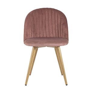 Лион Страйпс розовый обивка из велюра спинка с вертикальной прострочкой каркас из оцинкованного