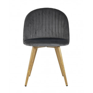 Лион Страйпс серый обивка из велюра спинка с вертикальной прострочкой каркас из оцинкованного ме