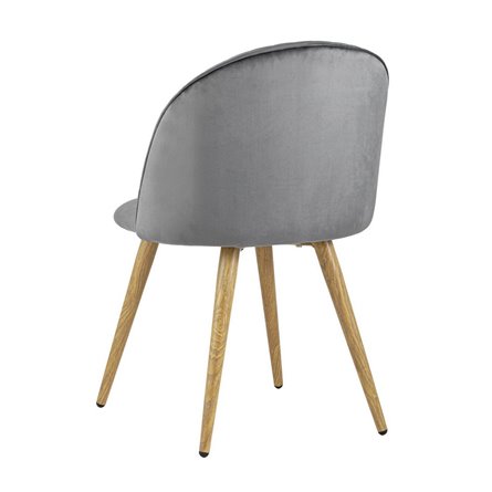 Лион Страйпс серый обивка из велюра спинка с вертикальной прострочкой каркас из оцинкованного ме