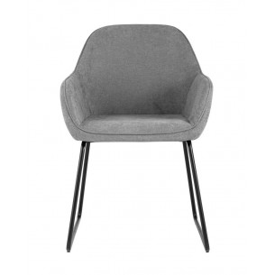 обеденный Чак мягкий обивка шенилл серый на полозьях