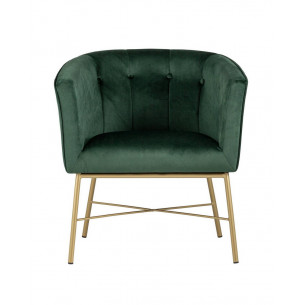 Шале зеленый обивка велюр ножки металл цвет золото