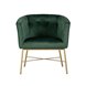 Шале зеленый обивка велюр ножки металл цвет золото