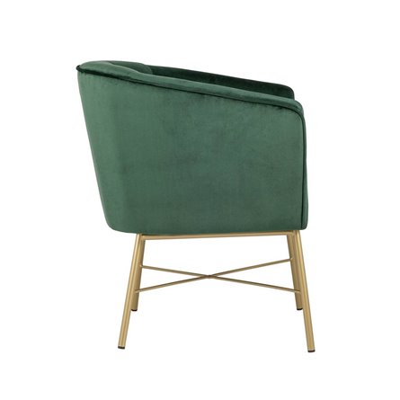 Шале зеленый обивка велюр ножки металл цвет золото