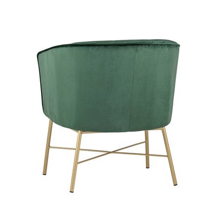 Шале зеленый обивка велюр ножки металл цвет золото