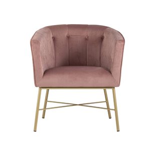 Шале розовый обивка велюр ножки металл цвет золото